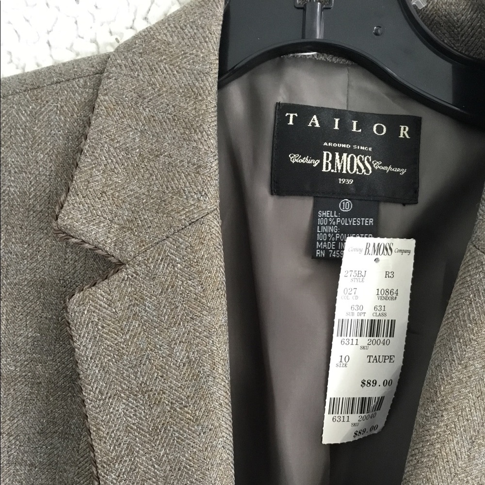 New Taylor B. Moss Taupe Blazer Size 10 - Picture 9 of 15